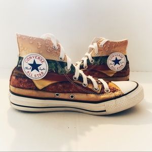 High Top unisex Converse hamburger design hipster